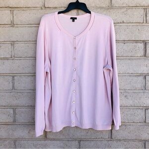 Talbots Light Pink Button-Front Cardigan Sweater